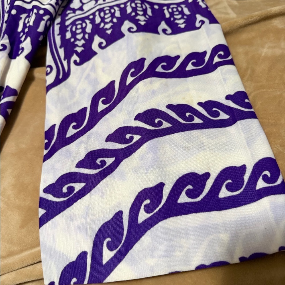 Vintage Wanda Belli San Francisco Orange and Purple Patterned Jumpsuit 70’s 0/2 - Picture 6 of 7